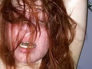 Extremely rough face and tits slapping in bdsm scene with fuck machine